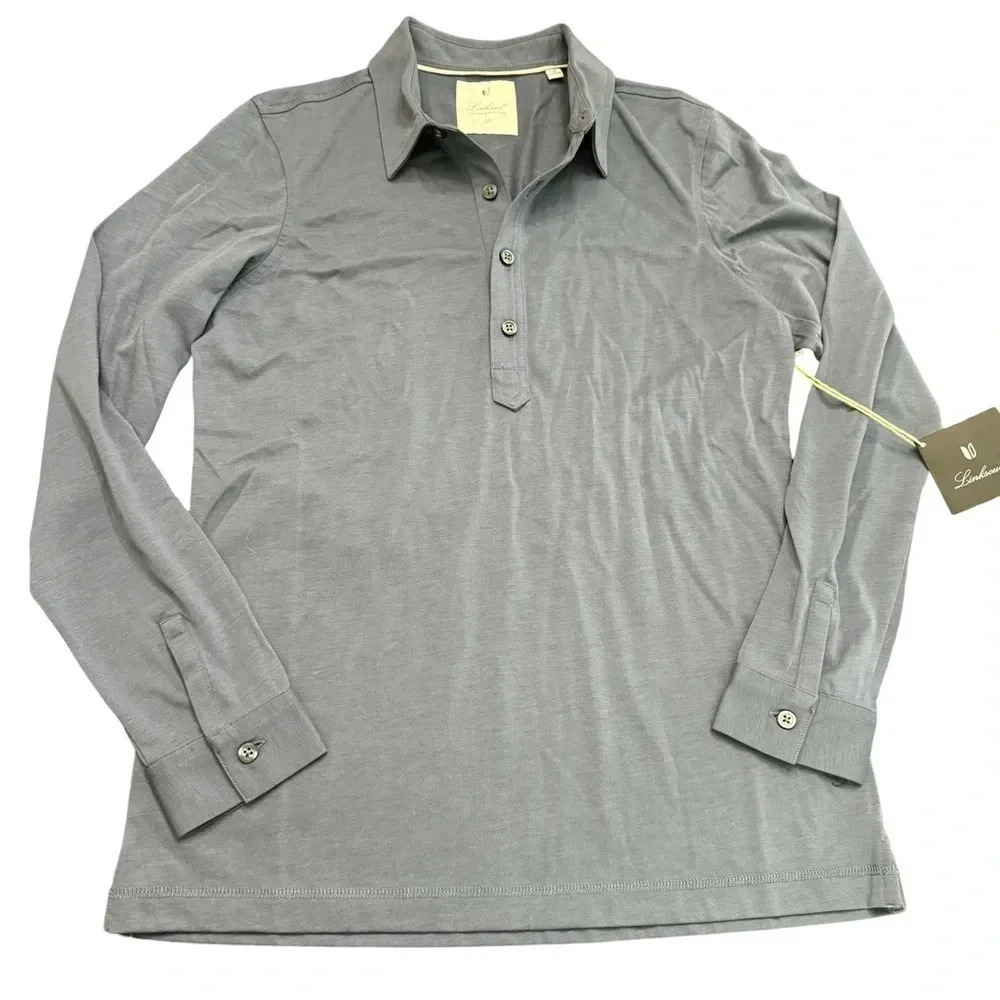 NWT Women’s Linksoul roll sleeve polo shirt. Size medium, color Dawn (gray blue)